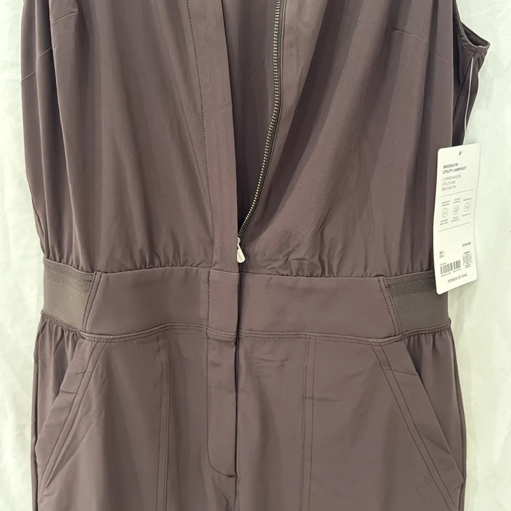 New Athleta 12 Brooklyn Utility Jumpsuit Shale Size 2 - Picture 11 of 12